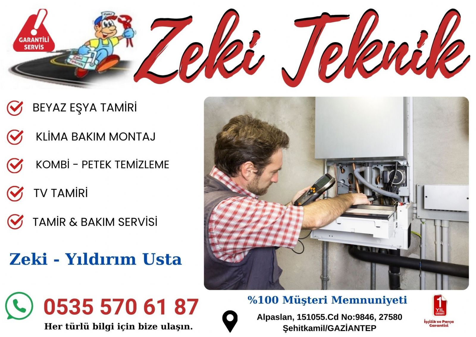 Şehitkamil Kombi Klima Servisi